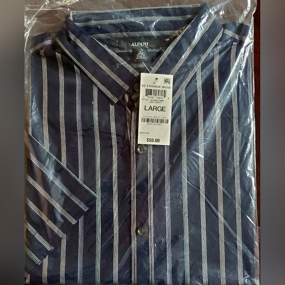 Alfani Other - Alfani Men's Dark Blue and White Striped Shirt